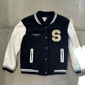 Splendid Kids Varsity Jacket in Black and White